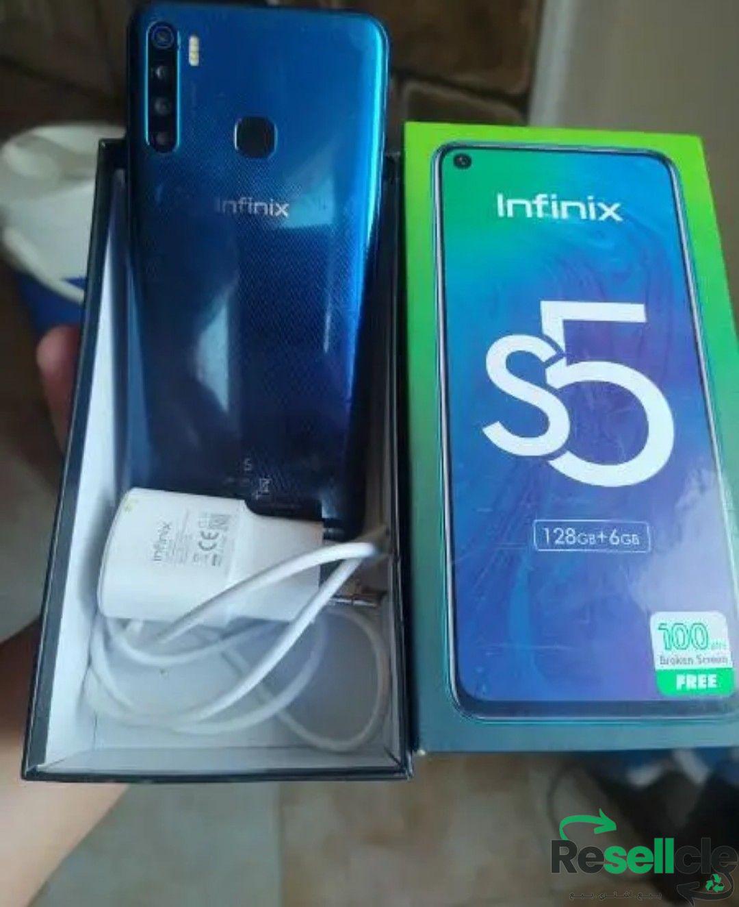 للبيع هاتف infinix s5 مساحة 128 رامات 6 بطارية 4000 بتقعد كذا يوم