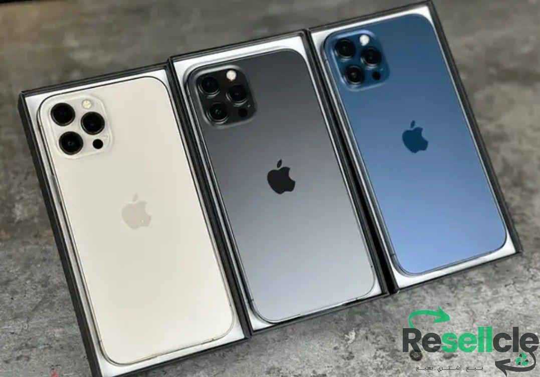 للبيـع " iphone 12 pro	256GB خطين كسر زيرو بطارية 100% " بضمان وفاتورة