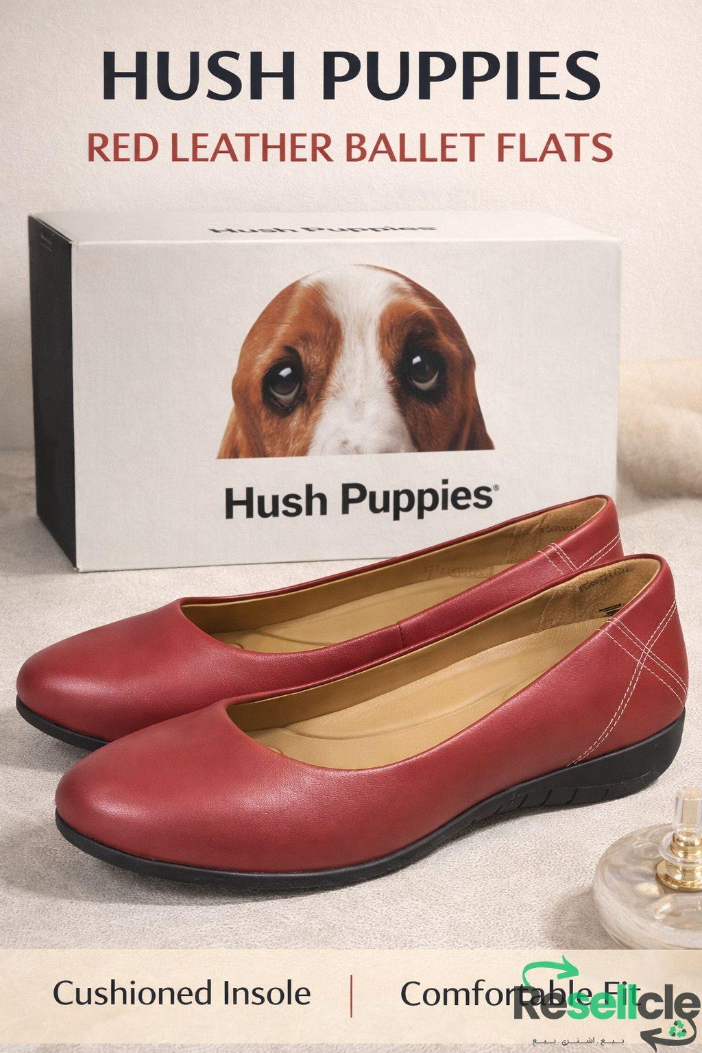 حذاء فلات من ماركة Hush Puppies باللون العنابي ( البرغندي ) – مقاس ميديوم M